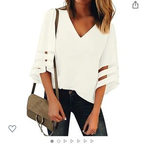VNeck Mesh Panel Blouse